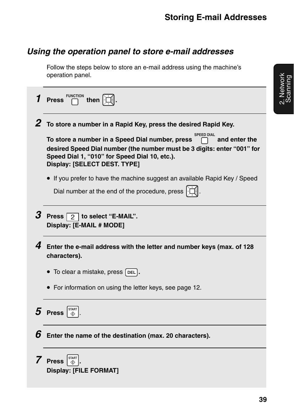 Storing e-mail addresses | Sharp FO-IS125N User Manual | Page 41 / 179