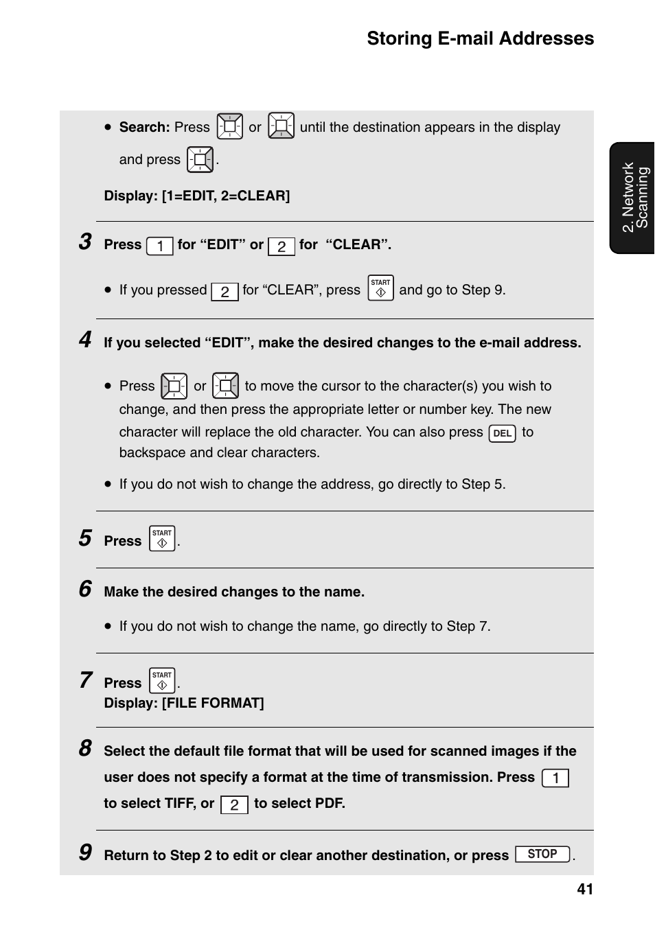 Storing e-mail addresses | Sharp FO-IS125N User Manual | Page 43 / 179