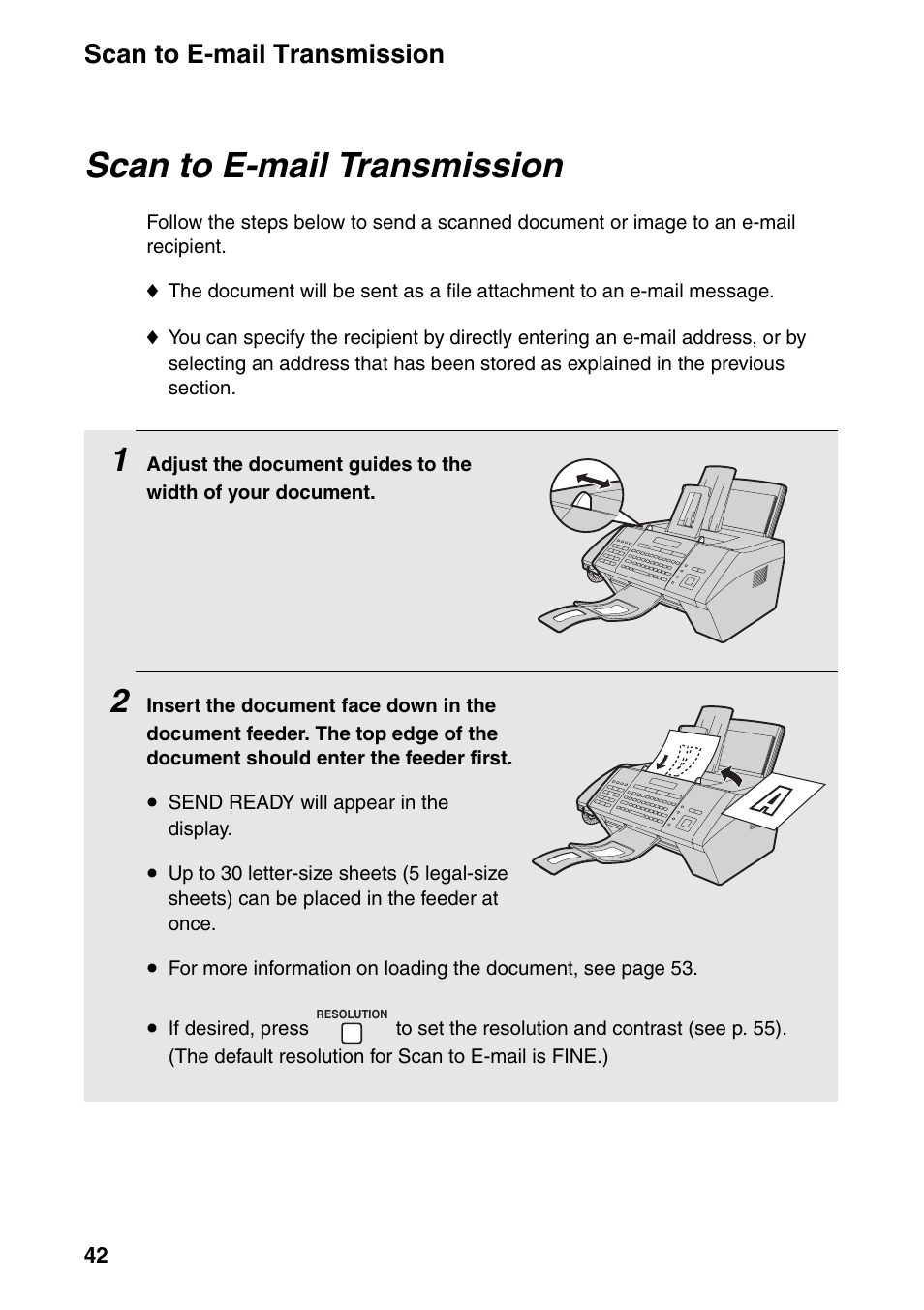 Scan to e-mail transmission | Sharp FO-IS125N User Manual | Page 44 / 179