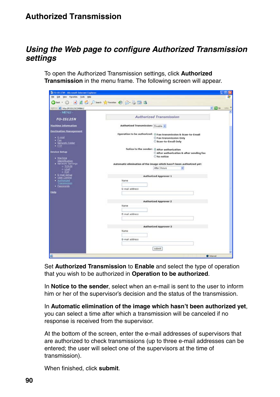 Authorized transmission | Sharp FO-IS125N User Manual | Page 92 / 179