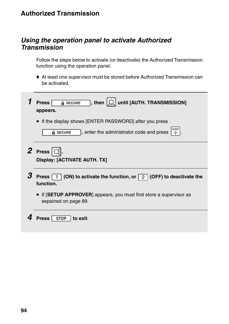 Authorized transmission | Sharp FO-IS125N User Manual | Page 96 / 179