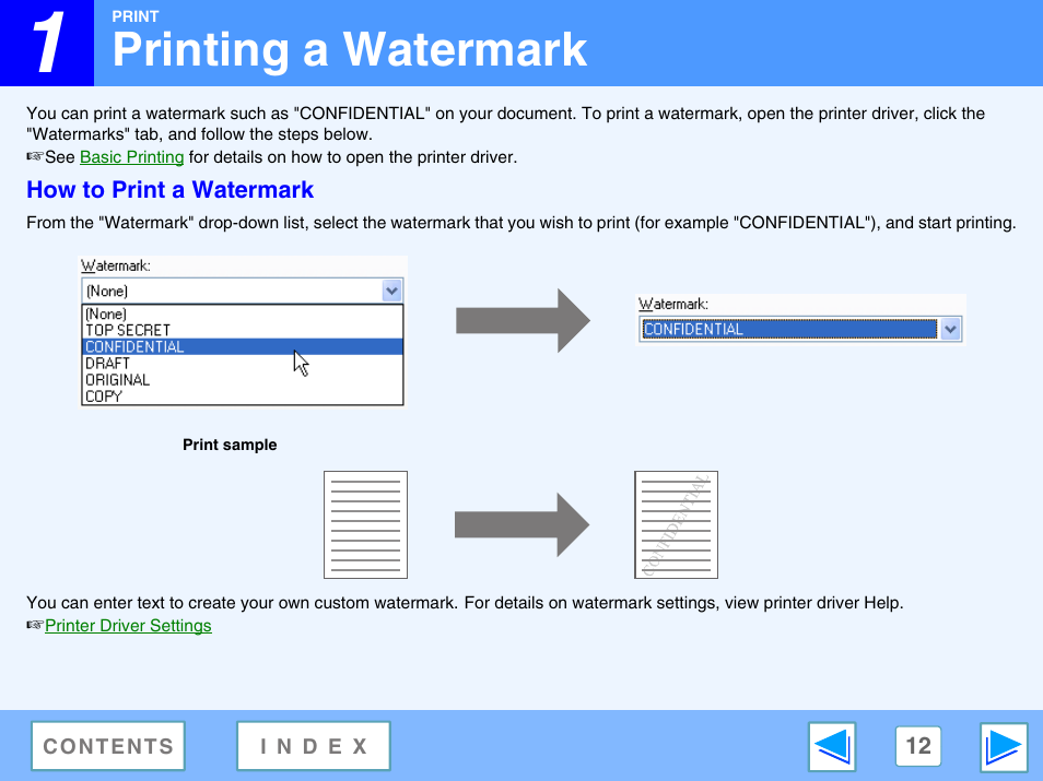 Printing a watermark, How to print a watermark | Sharp AR-M160 User Manual | Page 12 / 33