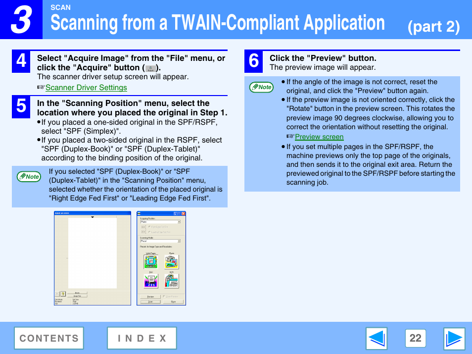 Scanning from a twain-compliant application, Part 2) | Sharp AR-M160 User Manual | Page 22 / 33