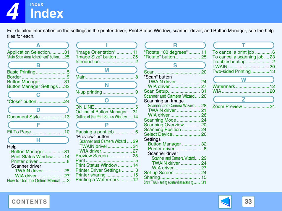 Index, I n d e x, 4 index | Sharp AR-M160 User Manual | Page 33 / 33