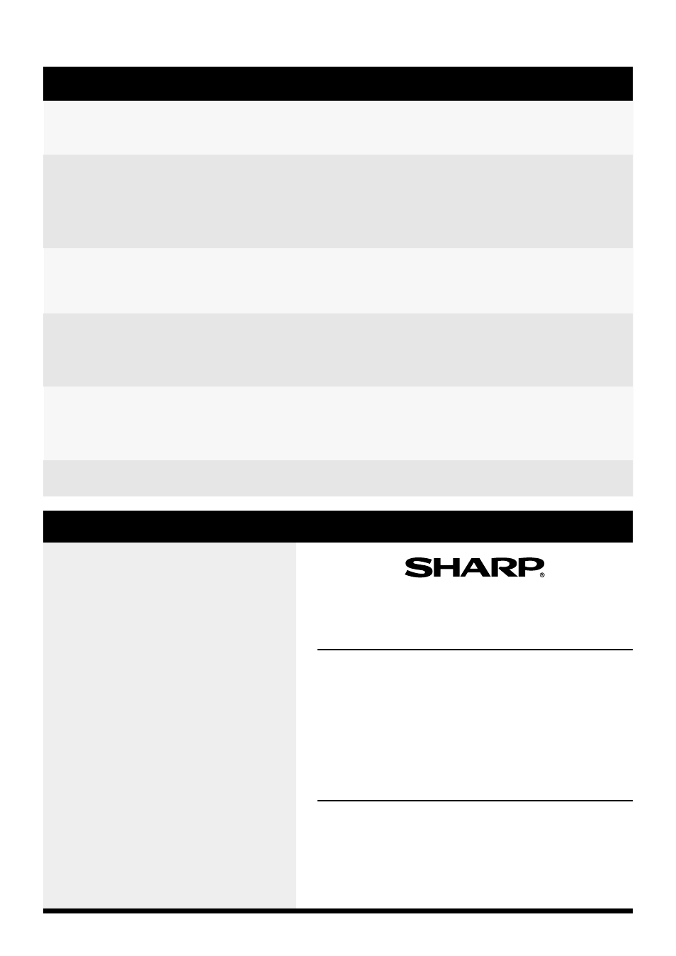 Reheating chart | Sharp R-1501 User Manual | Page 33 / 40