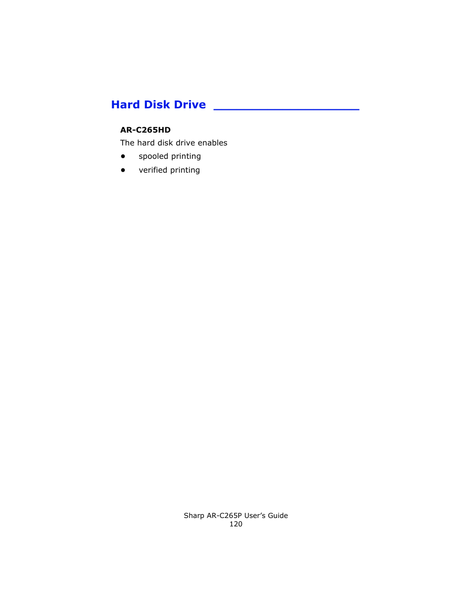Hard disk drive | Sharp AR-C265P User Manual | Page 120 / 310