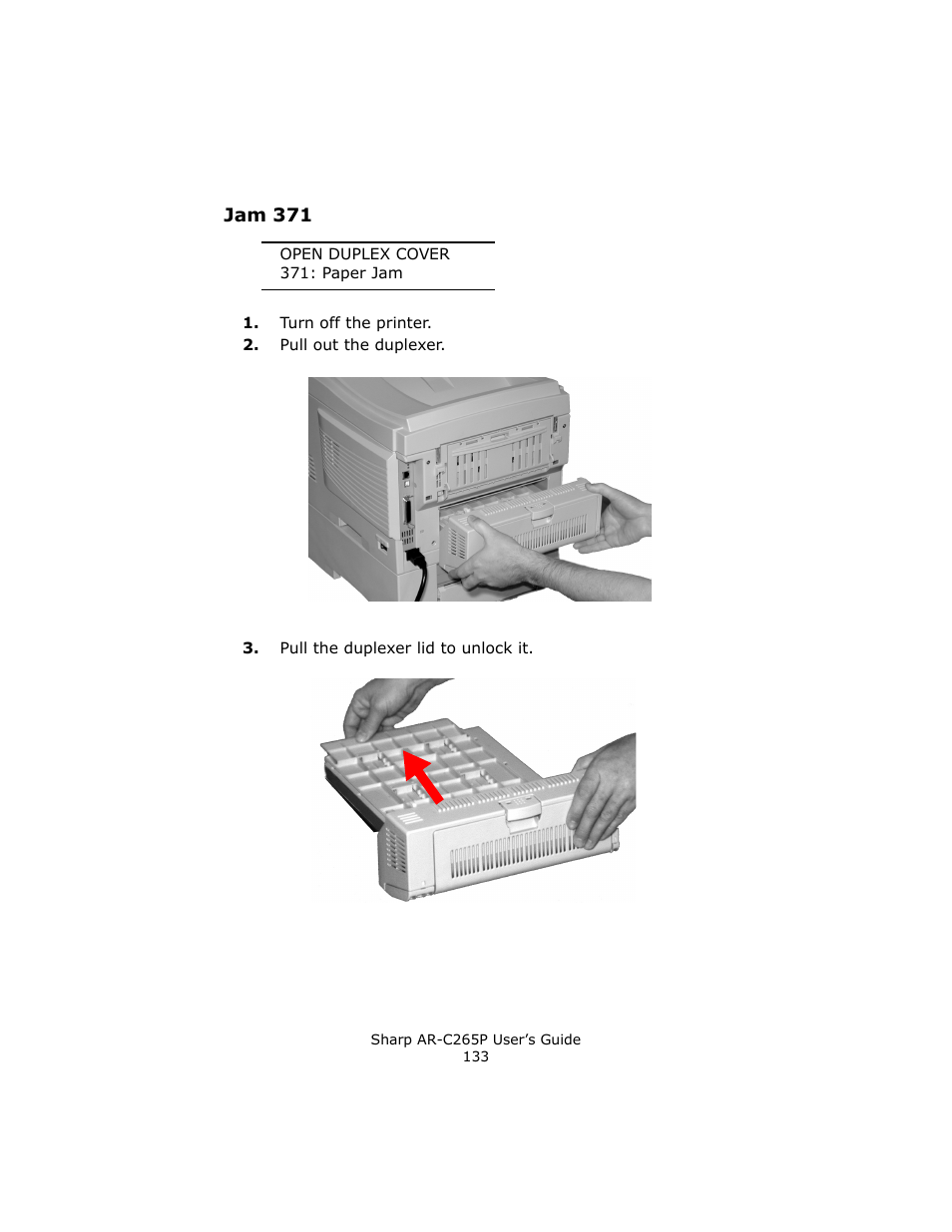 Jam 371 | Sharp AR-C265P User Manual | Page 133 / 310