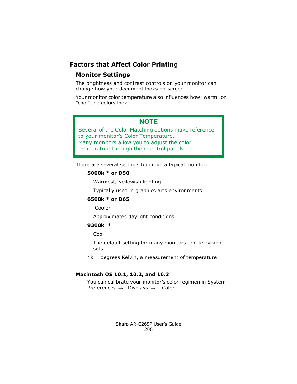 Monitor settings | Sharp AR-C265P User Manual | Page 206 / 310