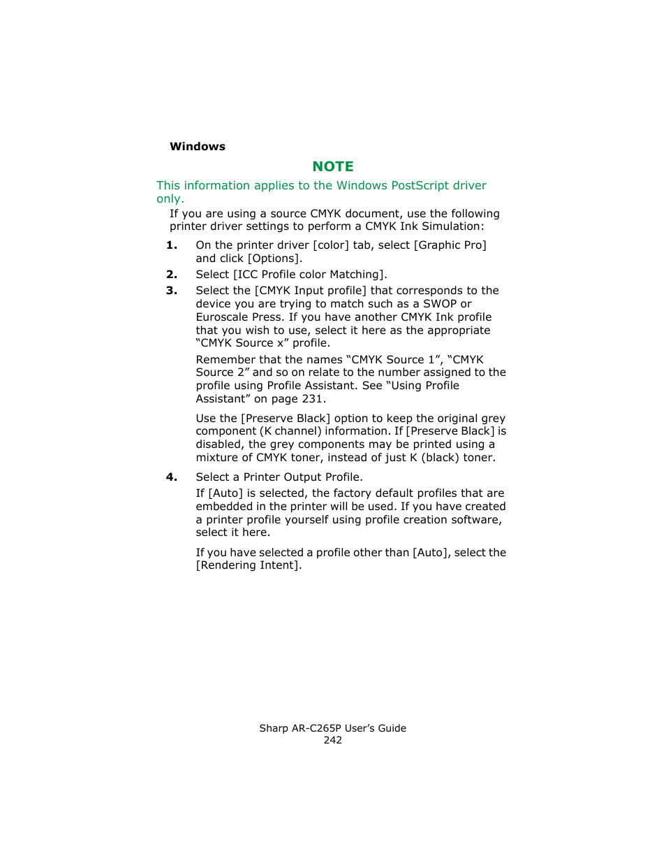 Windows | Sharp AR-C265P User Manual | Page 242 / 310