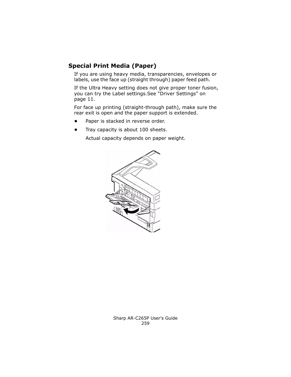 Special print media (paper) | Sharp AR-C265P User Manual | Page 259 / 310