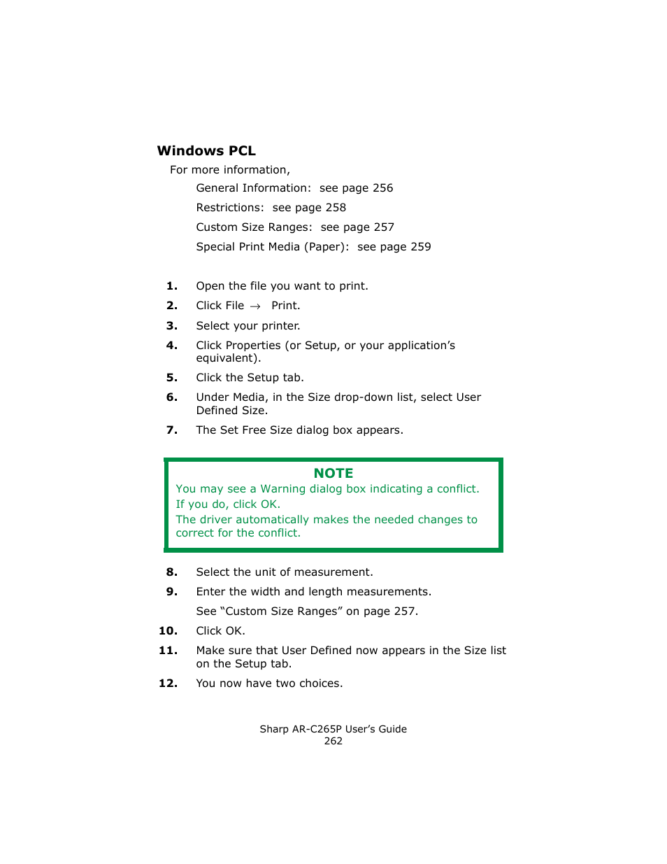 Windows pcl | Sharp AR-C265P User Manual | Page 262 / 310