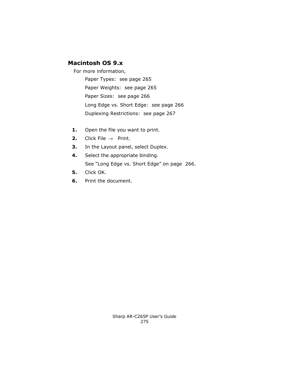 Macintosh os 9.x | Sharp AR-C265P User Manual | Page 275 / 310