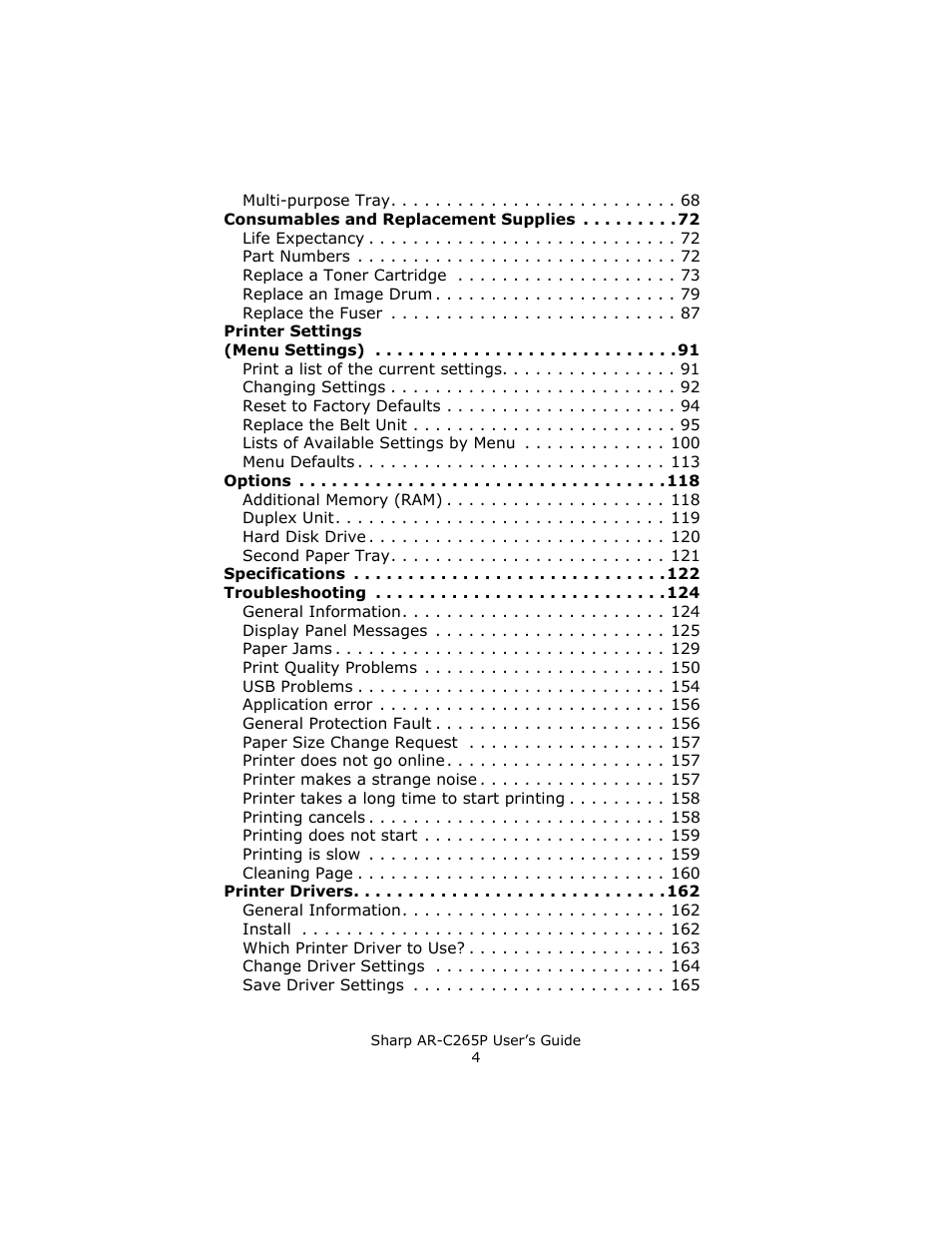 Sharp AR-C265P User Manual | Page 4 / 310
