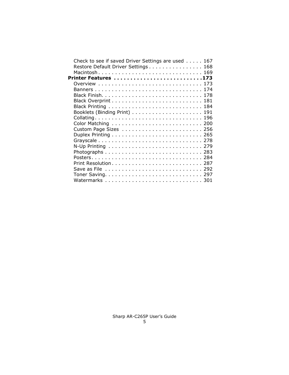 Sharp AR-C265P User Manual | Page 5 / 310