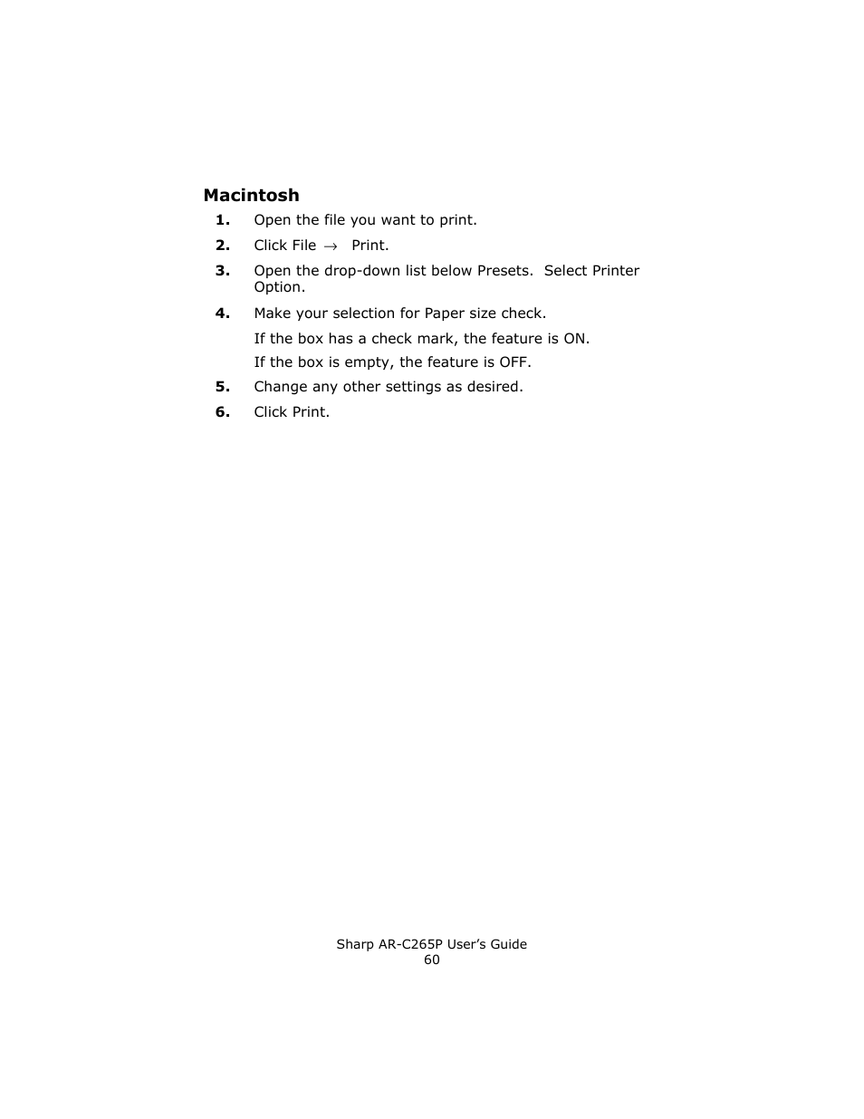 Macintosh | Sharp AR-C265P User Manual | Page 60 / 310