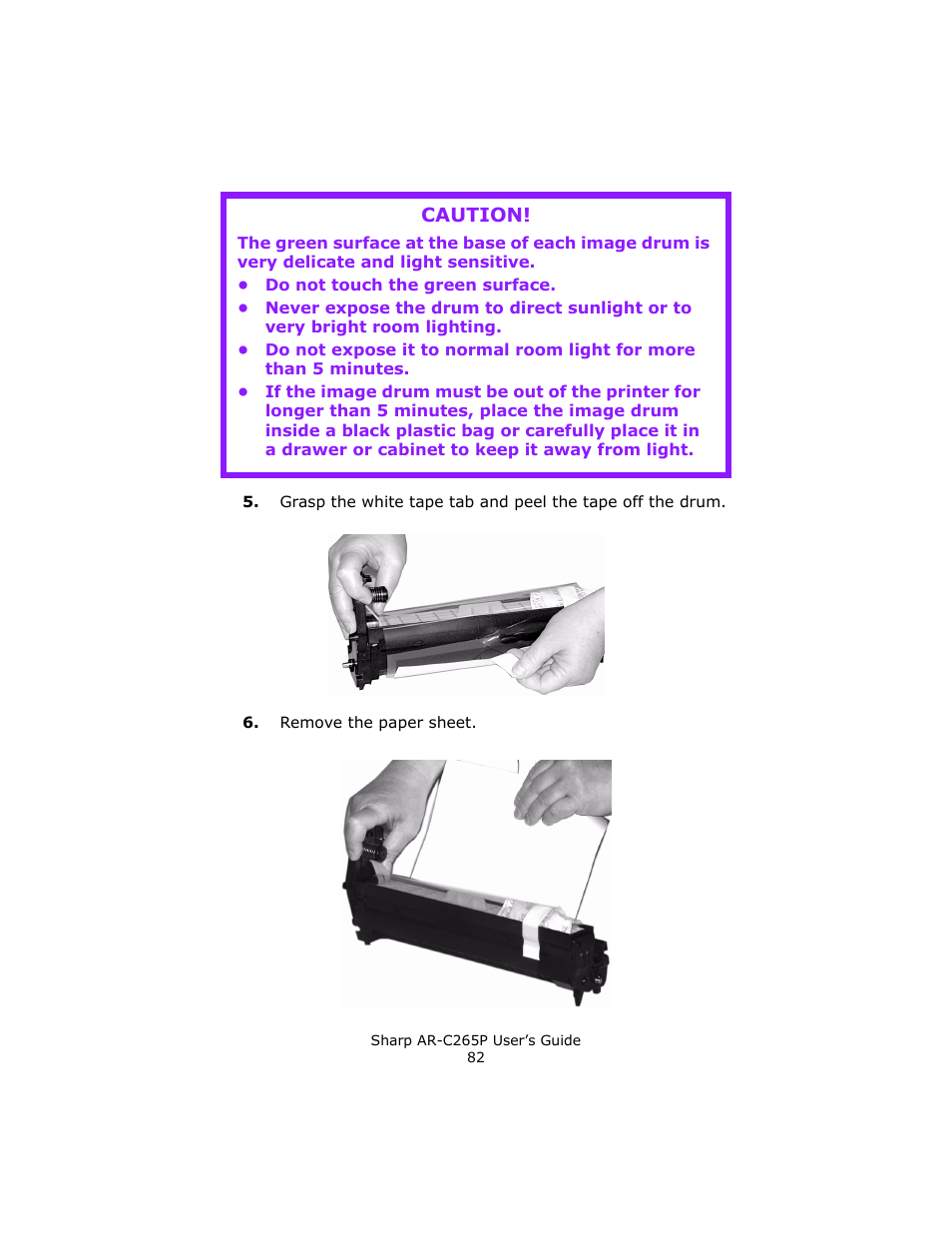 Caution | Sharp AR-C265P User Manual | Page 82 / 310