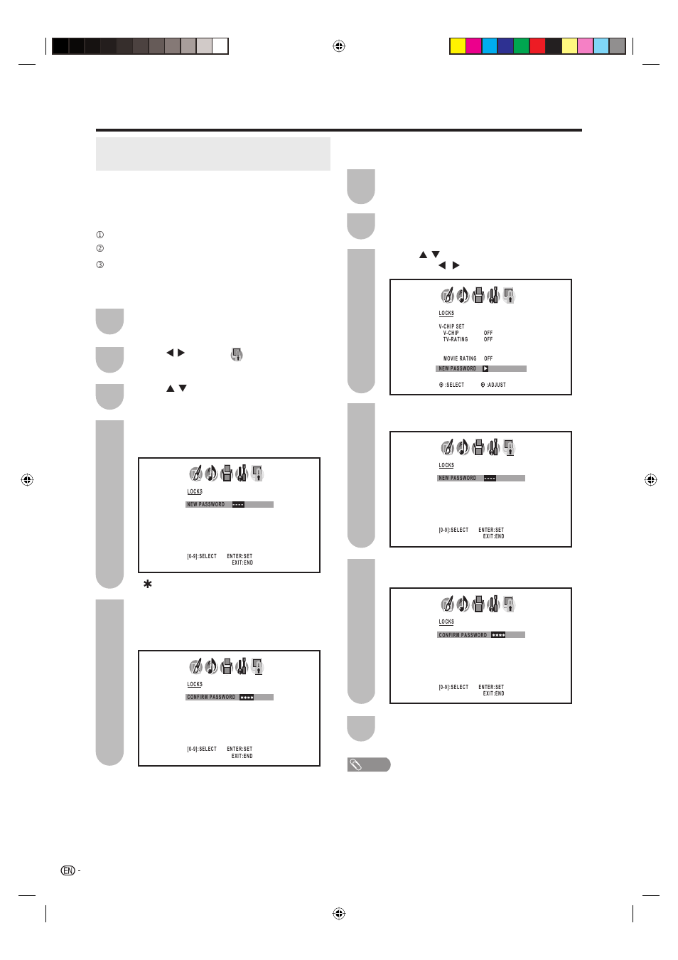 Password setting for parental control | Sharp Aquos LC 20DV20U User Manual | Page 25 / 52