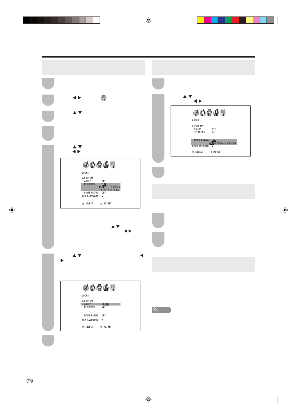 Tv parental guidelines (tv guidelines), Voluntary movie rating system (mpaa), How to temporarily release the v-chip block | Reactivating the temporarily released v-chip block | Sharp Aquos LC 20DV20U User Manual | Page 27 / 52