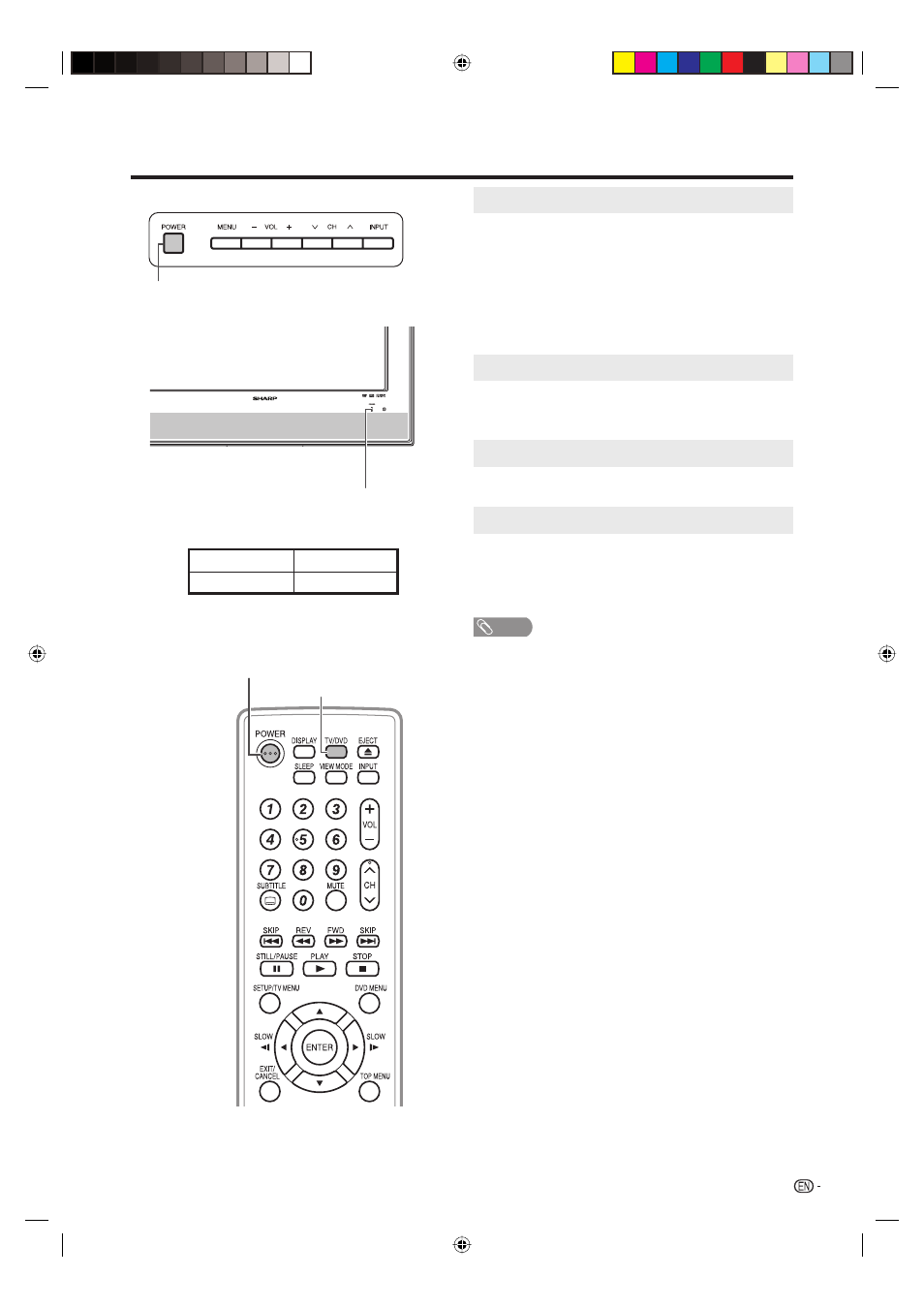 Watching the dvd, Preparation, Turning on the power | Select the dvd mode, Turning off the power | Sharp Aquos LC 20DV20U User Manual | Page 30 / 52