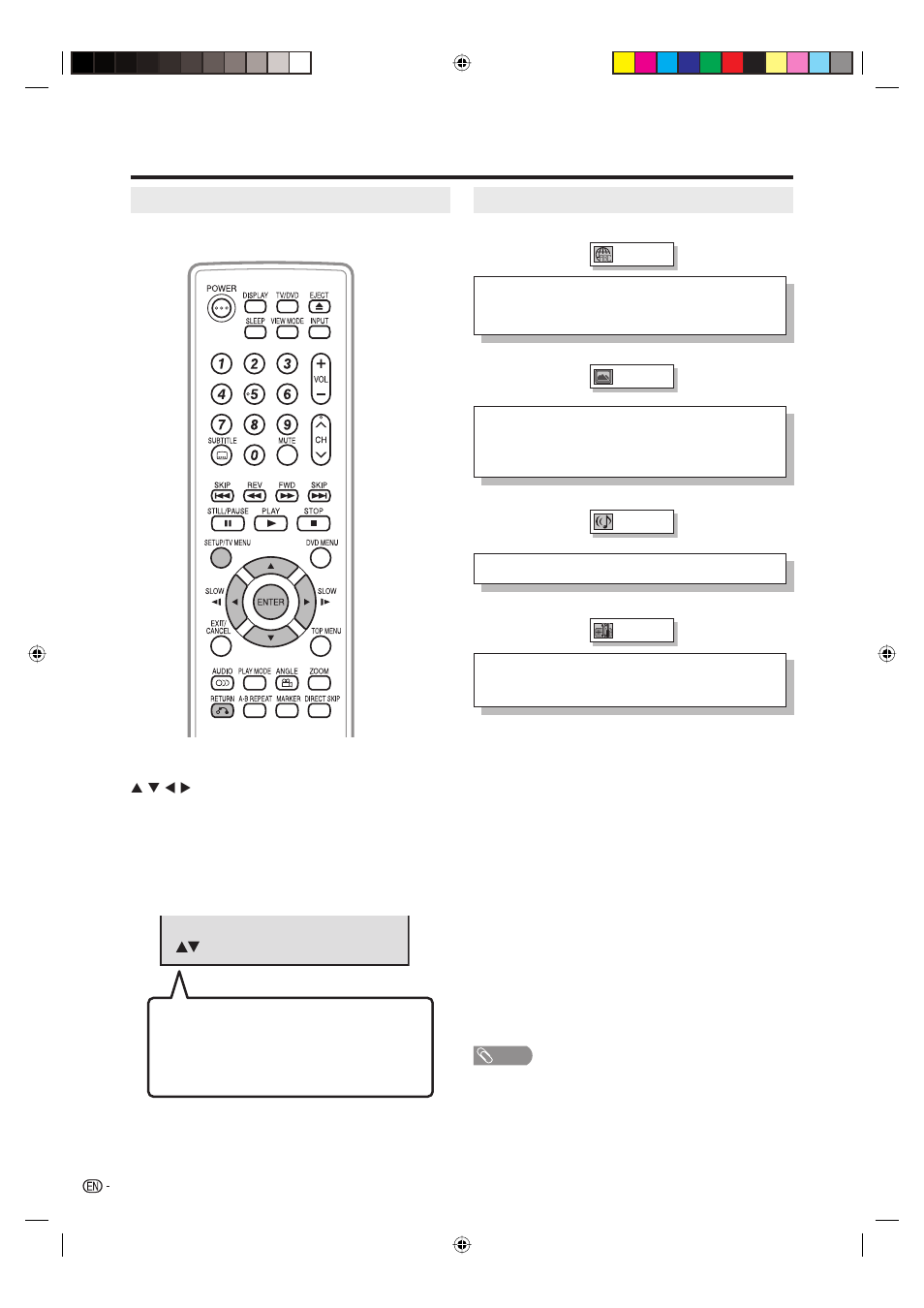 Function setup, Basic operation buttons, Menu items | Sharp Aquos LC 20DV20U User Manual | Page 39 / 52