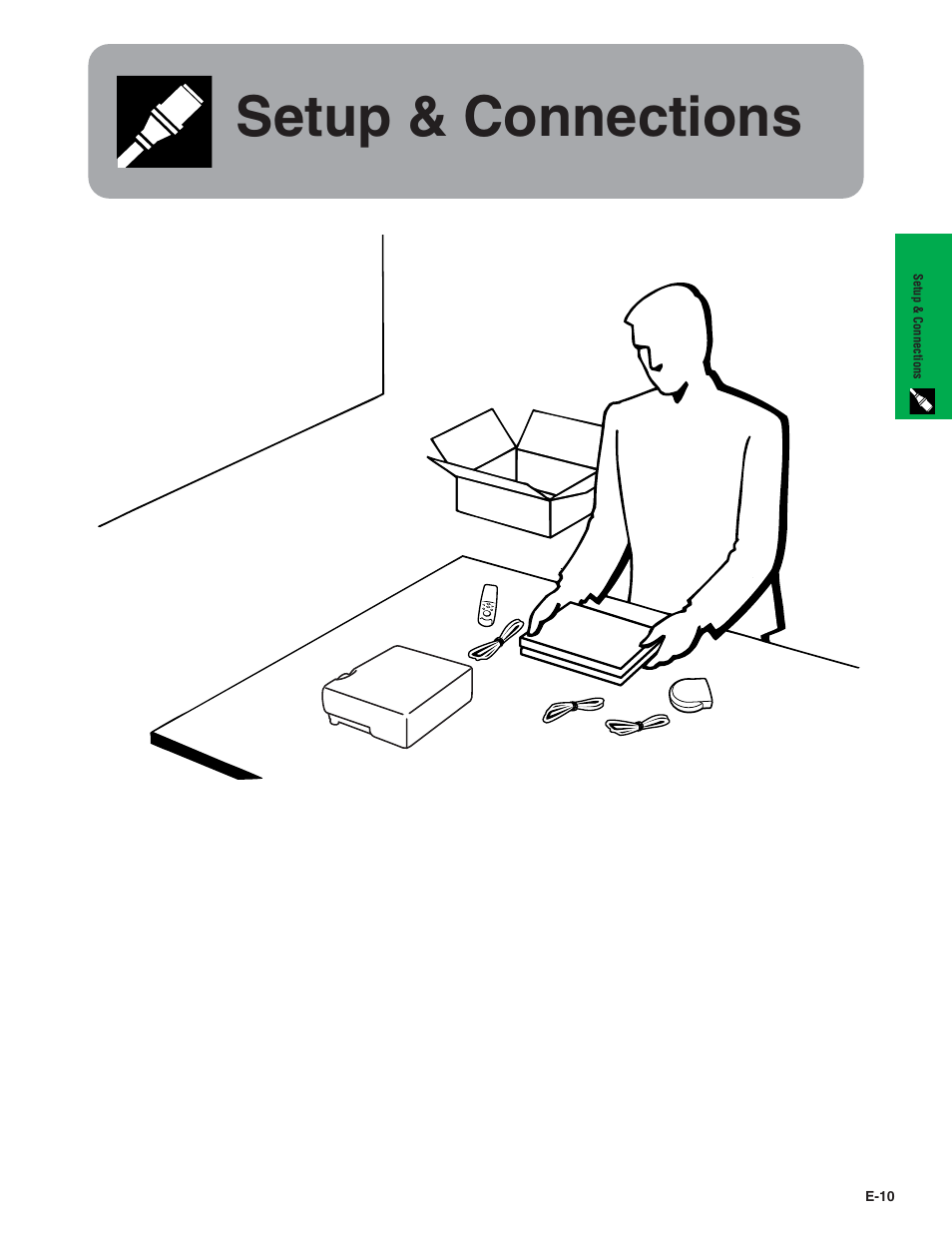 Setup & connections | Sharp PG-C20X User Manual | Page 11 / 53