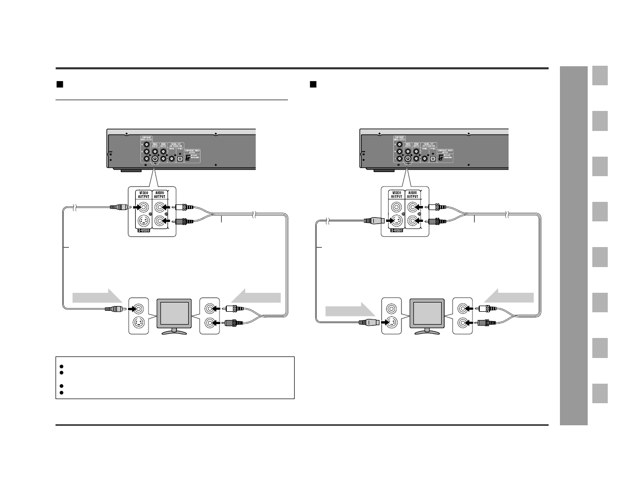 Connecting to a tv with a video input jack, Connecting to a tv with an s-video input jack | Sharp DV-AT4000 User Manual | Page 13 / 40