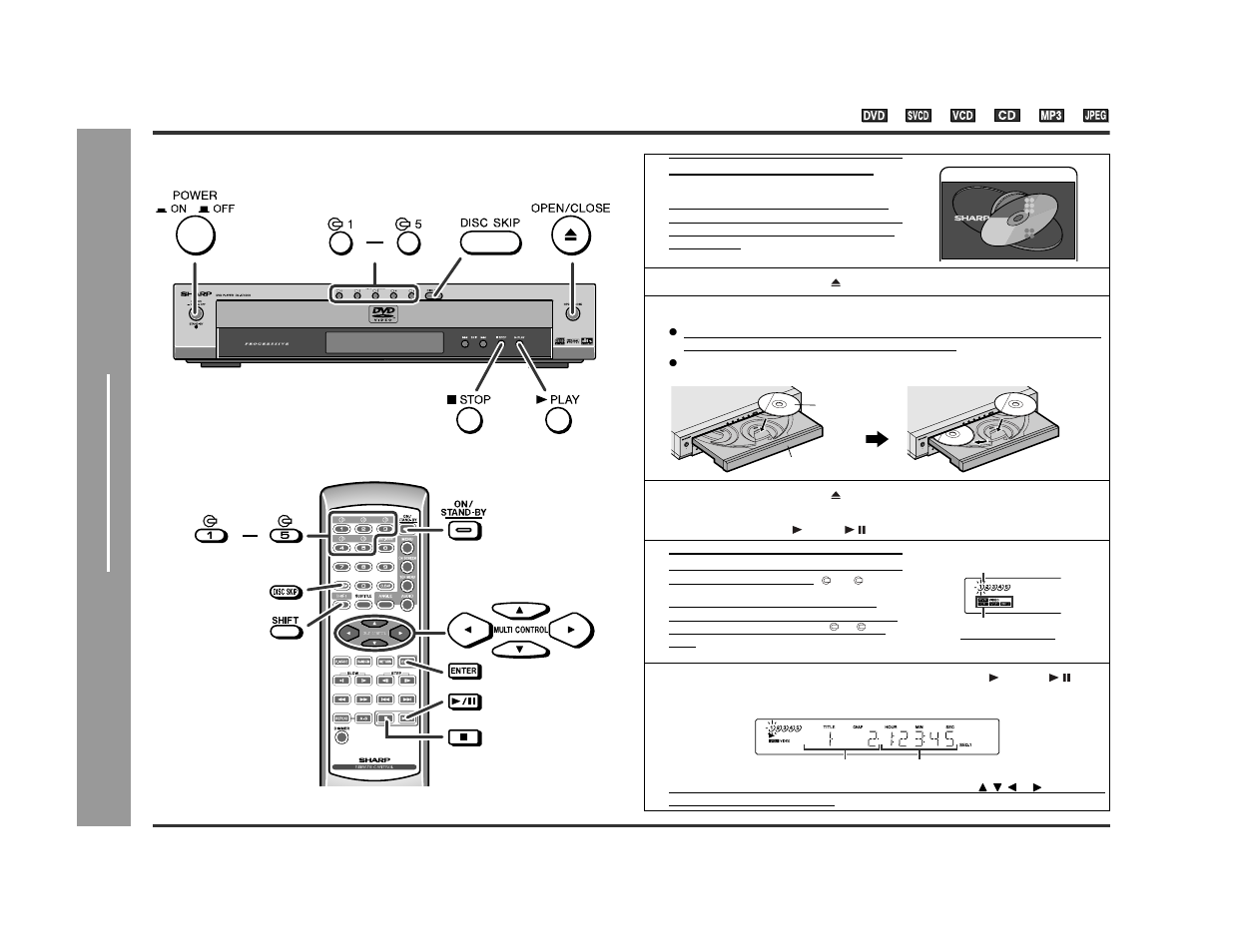 Playing a disc, Dv d oper ation | Sharp DV-AT4000 User Manual | Page 22 / 40