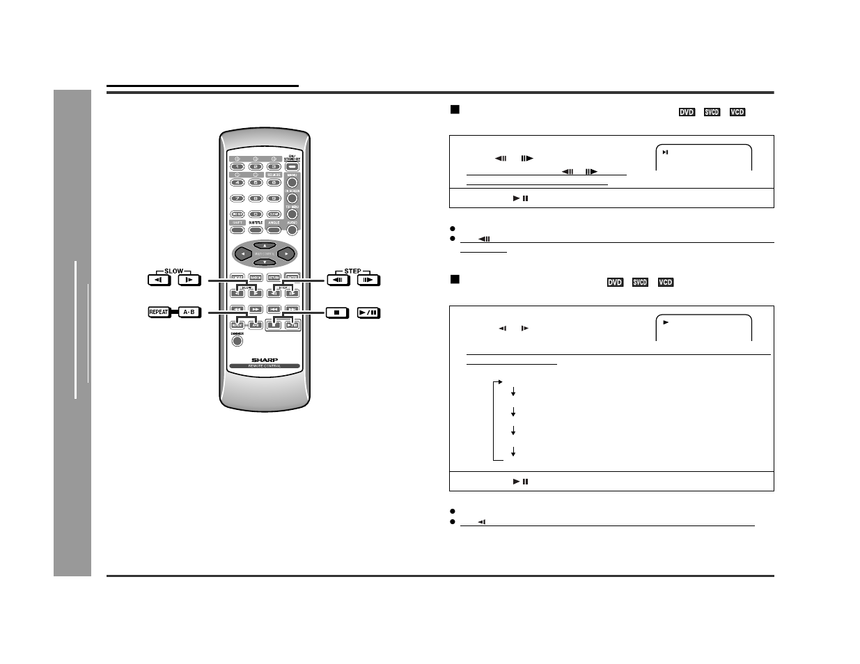 Useful operation, Dv d oper ation, Still picture/frame advance | Slow-motion play | Sharp DV-AT4000 User Manual | Page 26 / 40