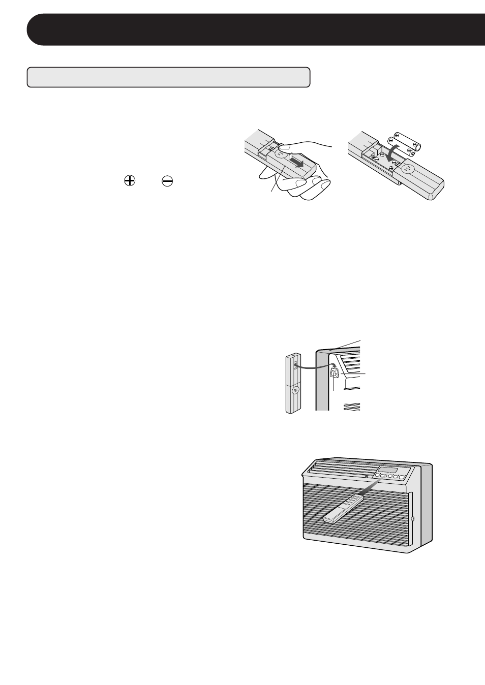 Using the remote control, Attaching the remote control hook, How to use the remote control | Installing batteries | Sharp ROOM AIR CONDITIONER AF-S80CX User Manual | Page 16 / 20