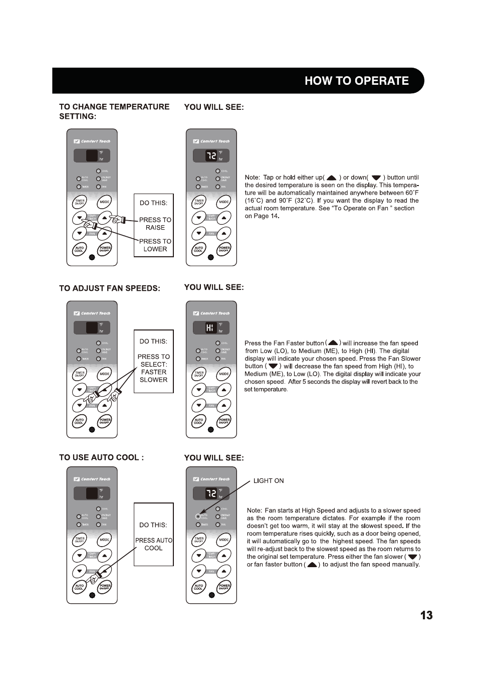 How to operate | Sharp AF-S80RX User Manual | Page 13 / 20