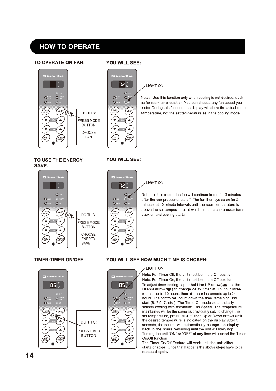 6 m 5, 6 m 9, How to operate | Sharp AF-S80RX User Manual | Page 14 / 20