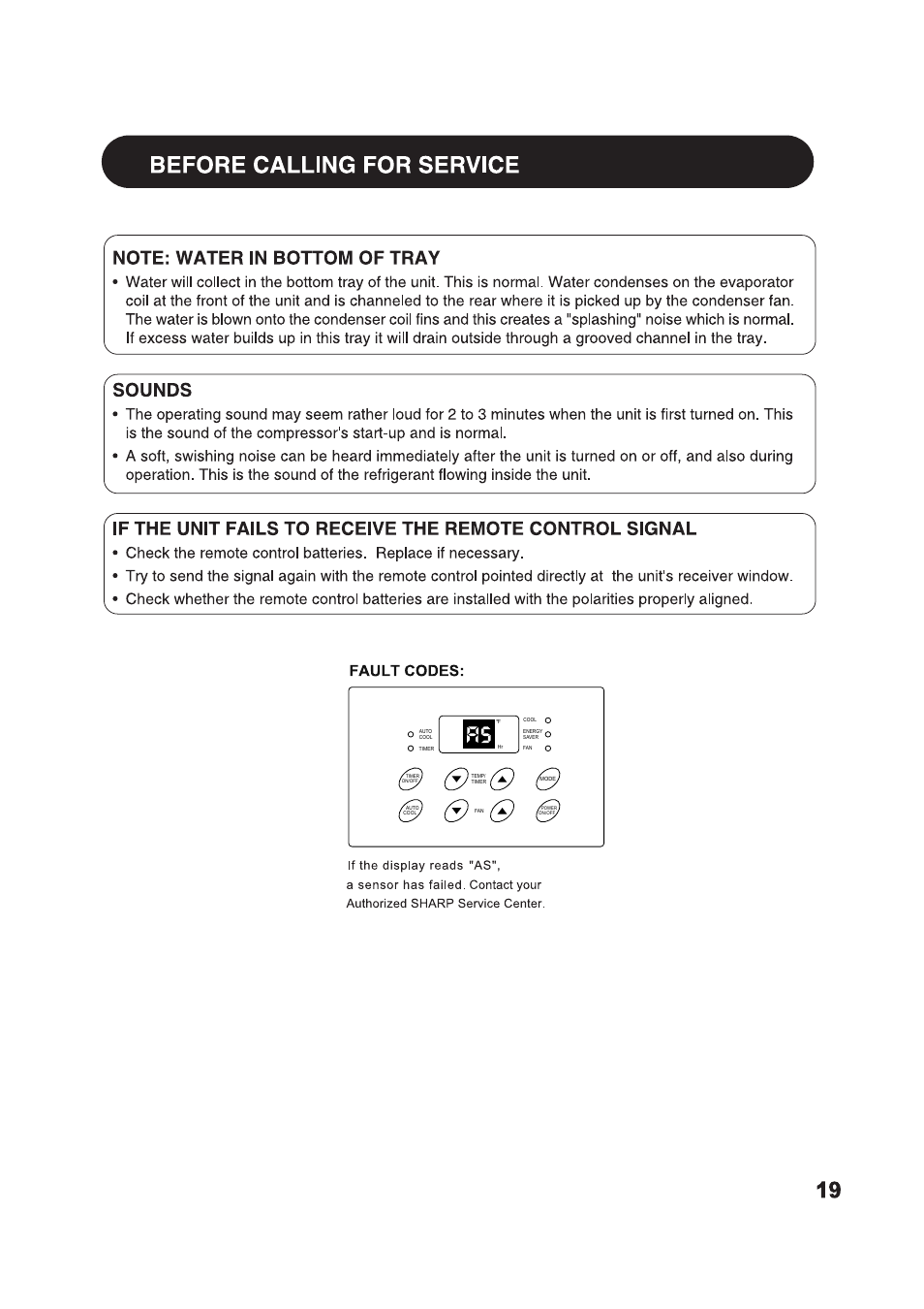 Sharp AF-Q80RX User Manual | Page 19 / 20