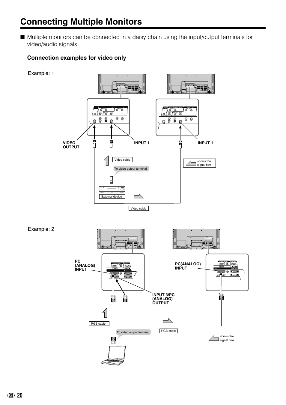 Connecting multiple monitors | Sharp LC-M3700 User Manual | Page 21 / 73