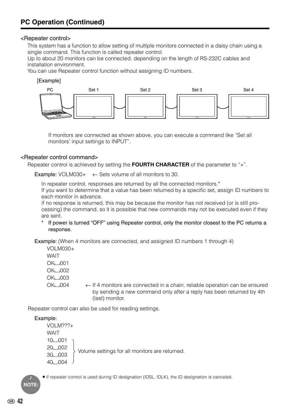 Pc operation (continued) | Sharp LC-M3700 User Manual | Page 43 / 73