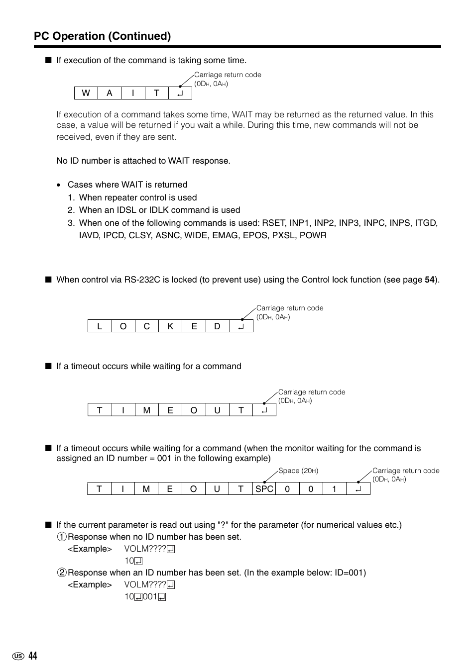 Pc operation (continued) | Sharp LC-M3700 User Manual | Page 45 / 73