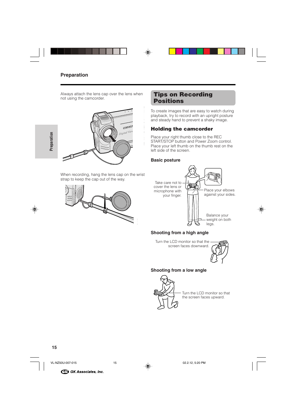 Tips on recording positions | Sharp VL-NZ50U User Manual | Page 28 / 84