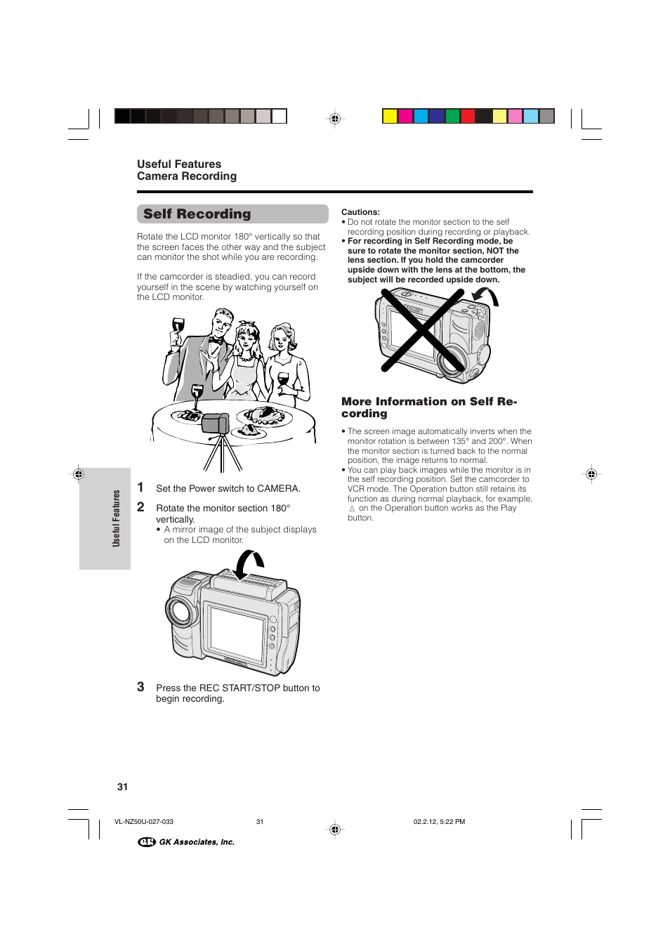 Self recording | Sharp VL-NZ50U User Manual | Page 44 / 84