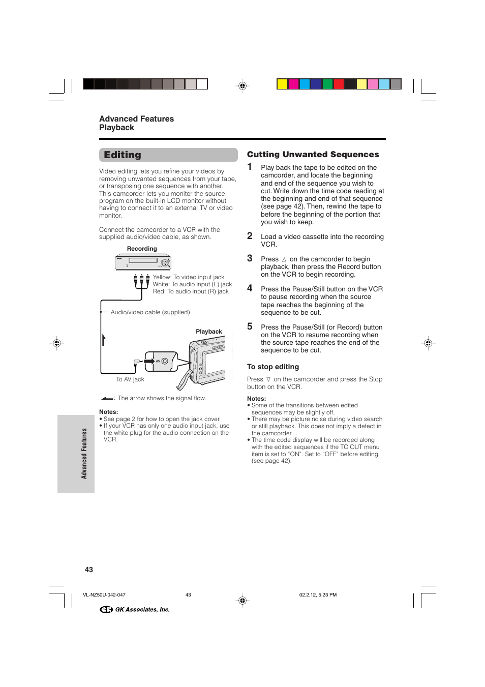 Editing | Sharp VL-NZ50U User Manual | Page 56 / 84