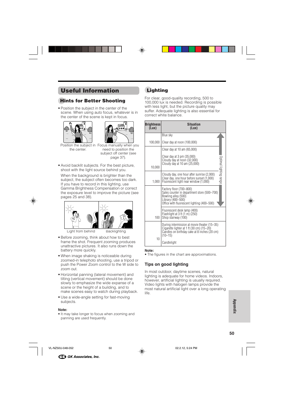 Useful information | Sharp VL-NZ50U User Manual | Page 63 / 84