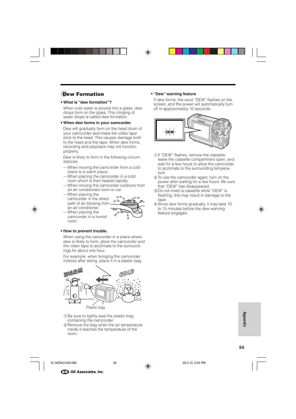 Dew formation | Sharp VL-NZ50U User Manual | Page 67 / 84