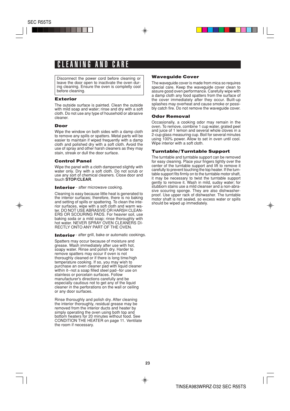 Sharp R-55TS User Manual | Page 25 / 28