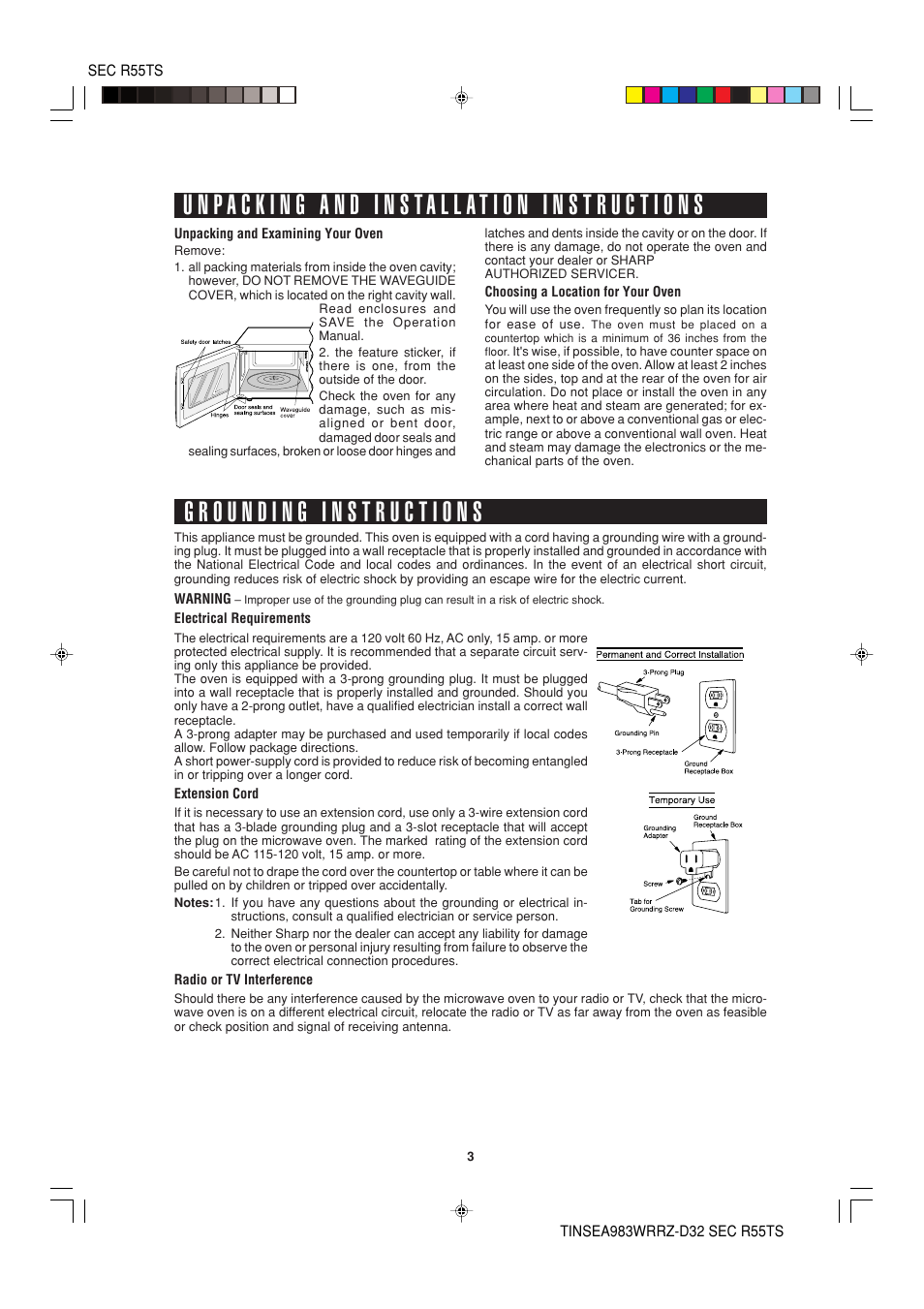 Sharp R-55TS User Manual | Page 5 / 28