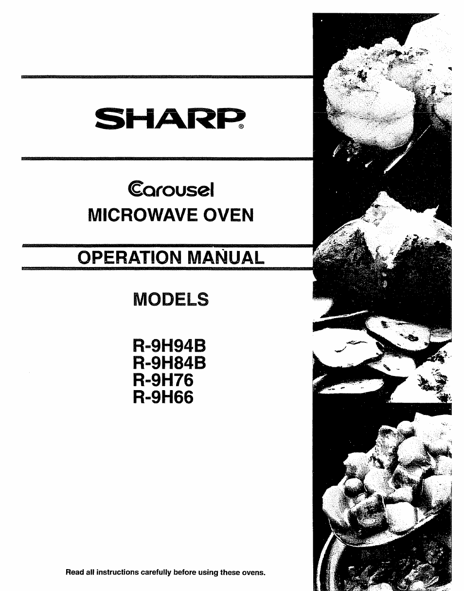 Sharp R-9H84B User Manual | 28 pages