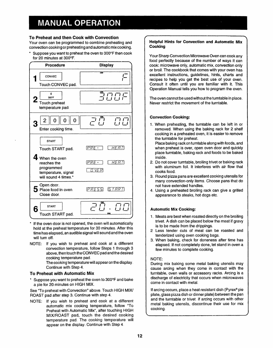 Manual operation | Sharp R-9H84B User Manual | Page 14 / 28