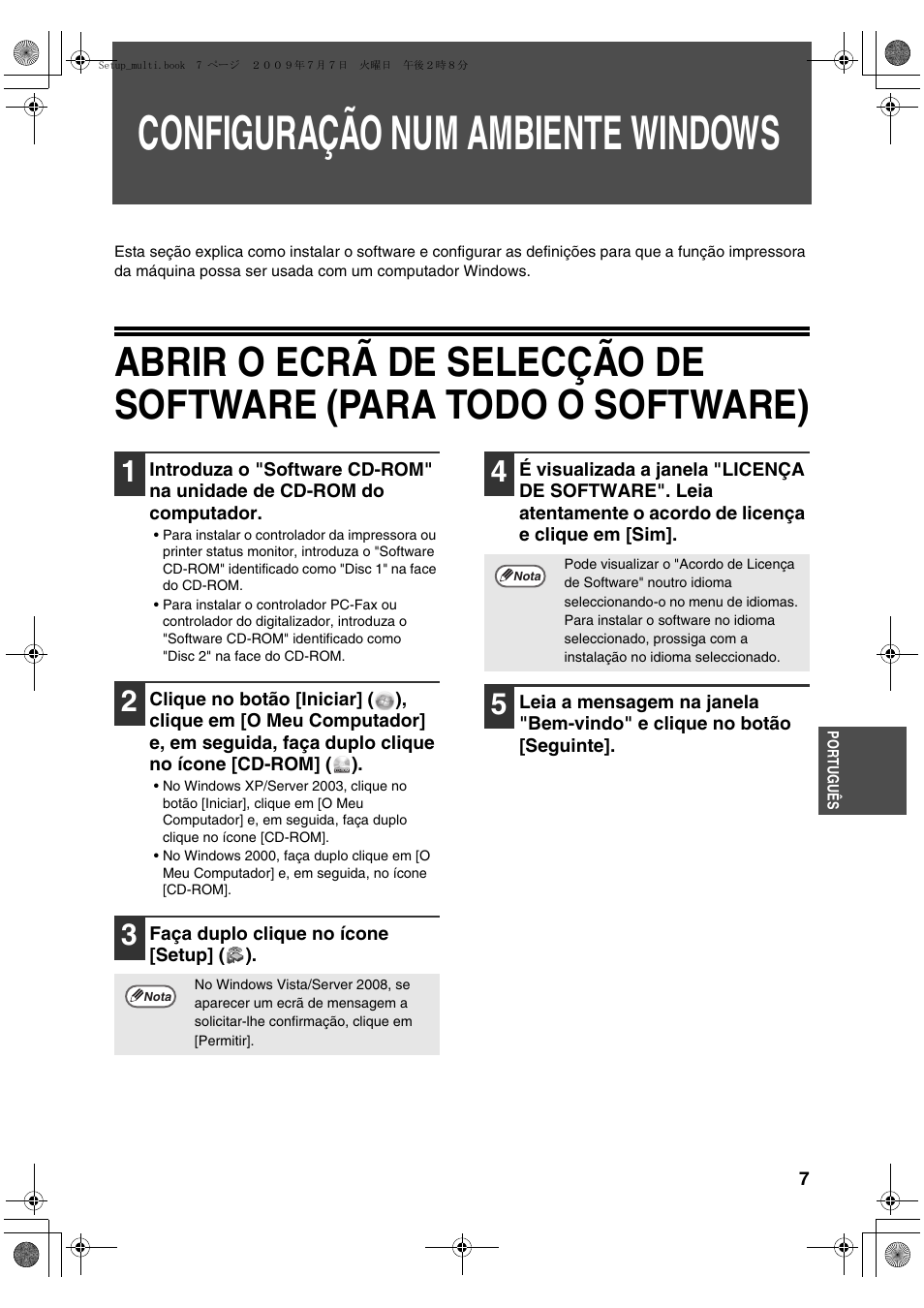 Configuração num ambiente windows | Sharp MX-PB12 User Manual | Page 135 / 172