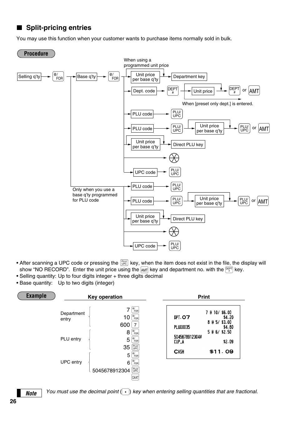 Split-pricing entries | Sharp ER-A520 User Manual | Page 28 / 229