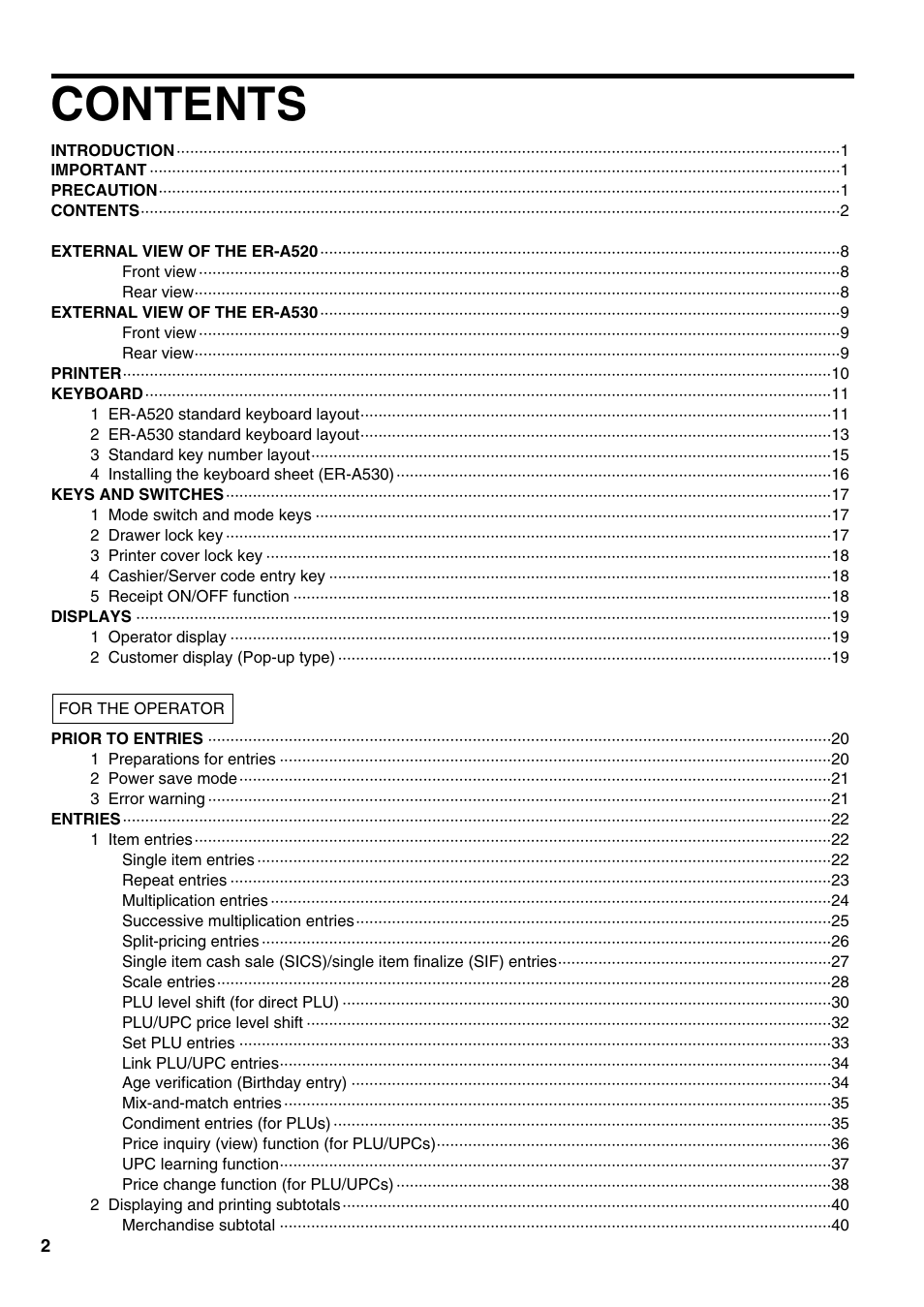 Sharp ER-A520 User Manual | Page 4 / 229