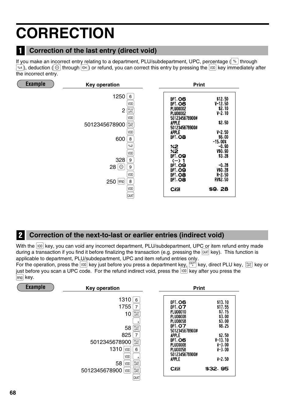 Correction, V 6 v ô, Vp a | 8 § v, Ï 8 v a | Sharp ER-A520 User Manual | Page 70 / 229