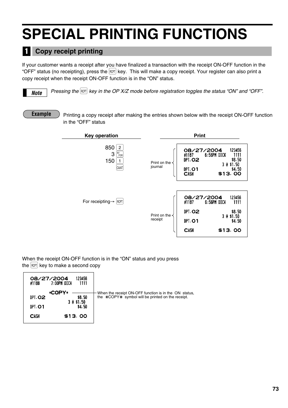 Special printing functions | Sharp ER-A520 User Manual | Page 75 / 229