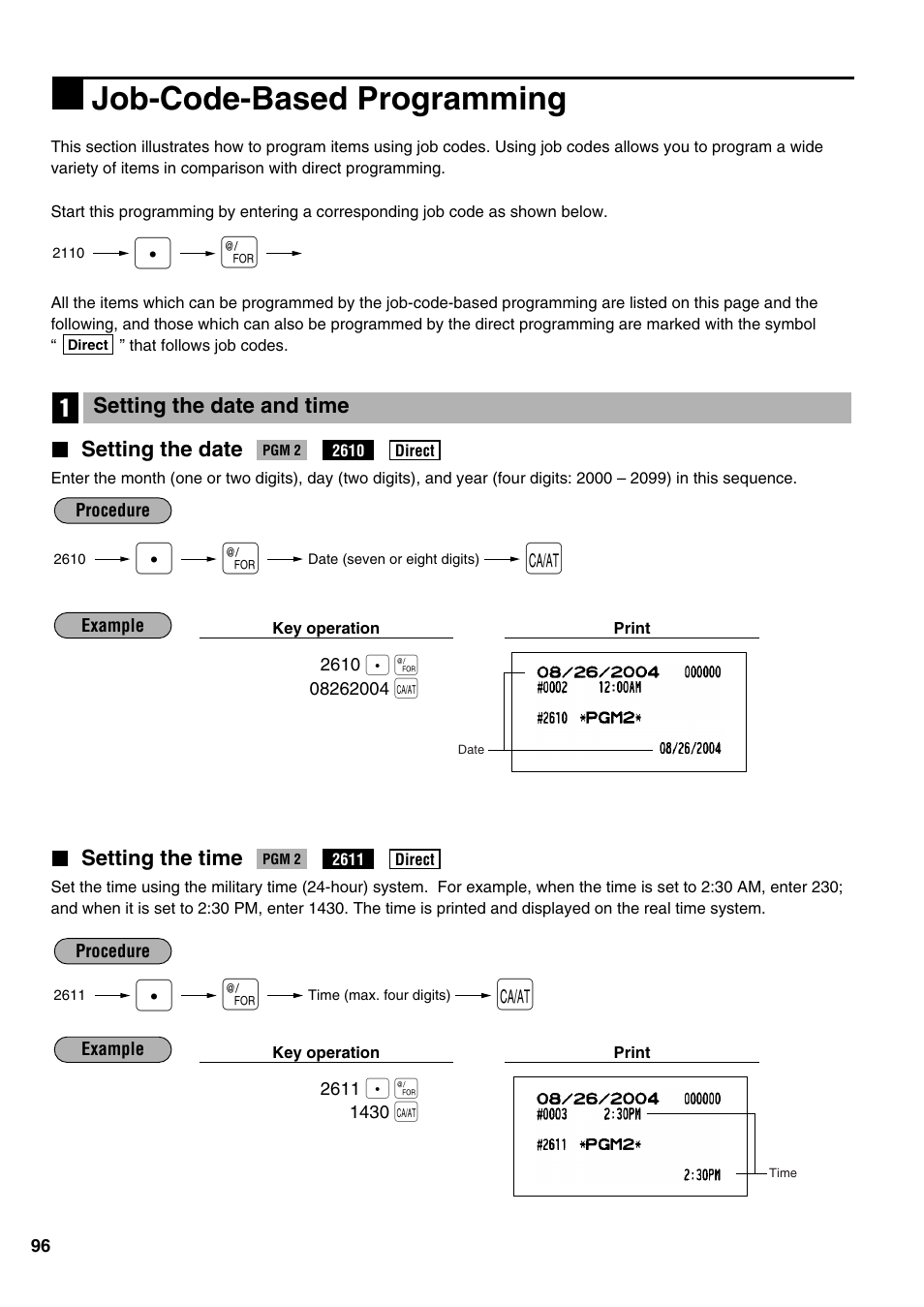 Job-code-based programming | Sharp ER-A520 User Manual | Page 98 / 229